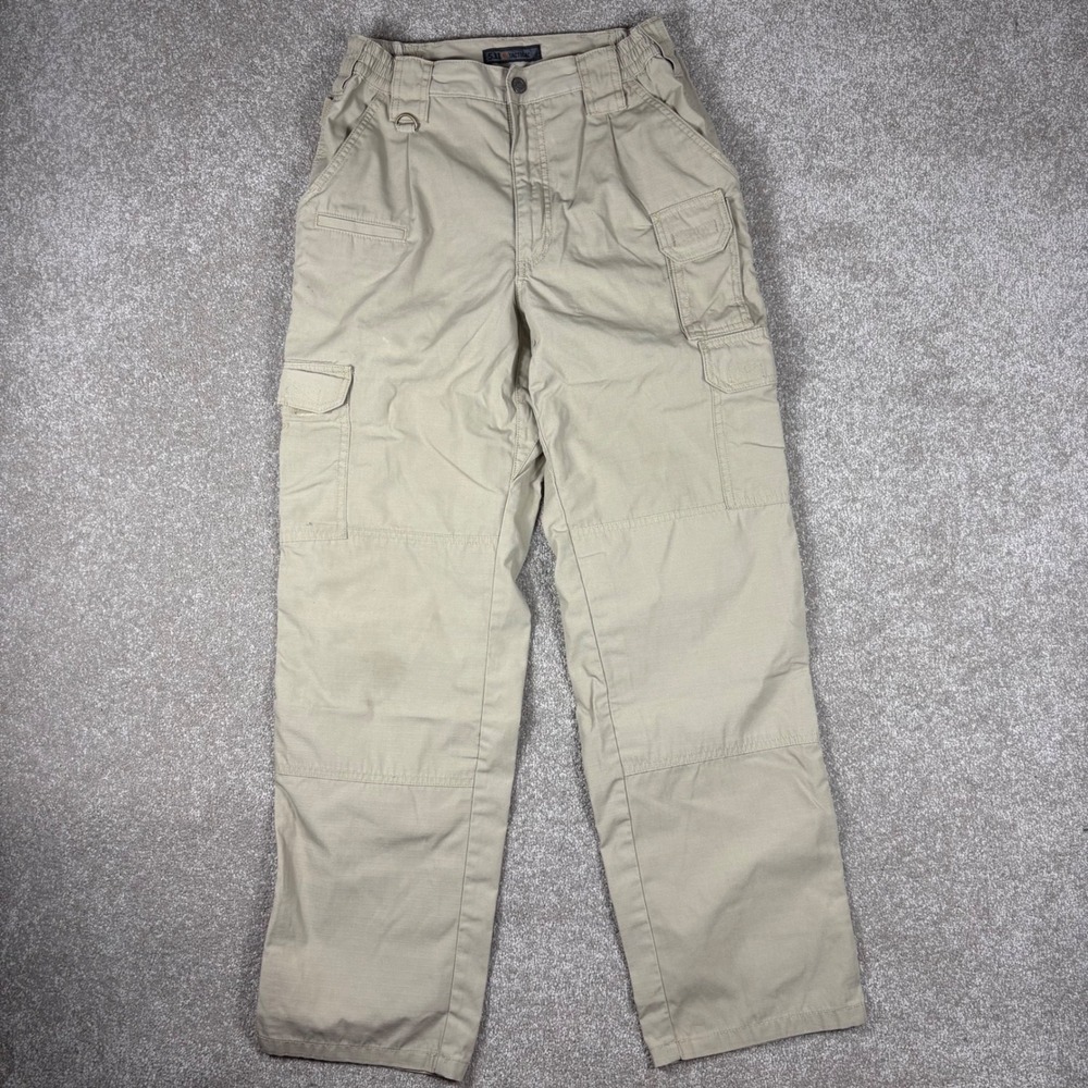5.11 Tactical Mens Cargo Pants Khaki Tan Ripstop Work Trousers 30x32